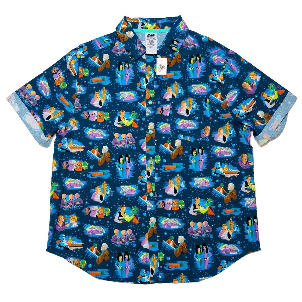DISNEY PARKS Star Wars Jeff Granito Cantina Hawaiian Shirt Tiki Medium M ~ New
